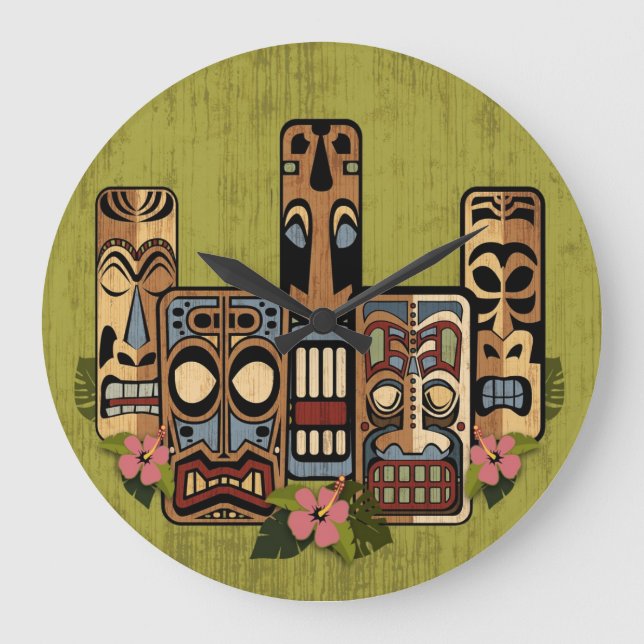 Tiki Party II Wall Clock (Front)