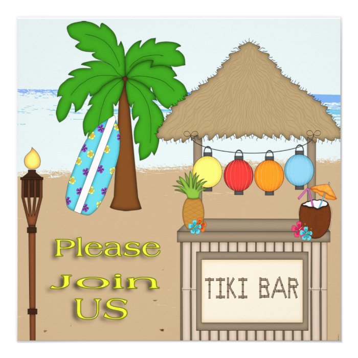 Tiki Party Invitations