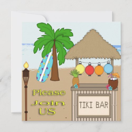 Tiki Party Invitations