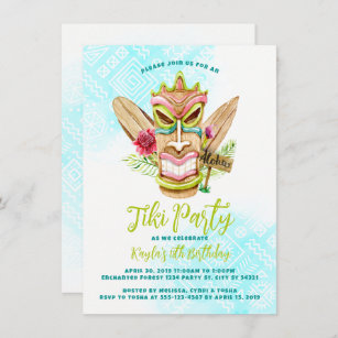 Tiki Party Invitations