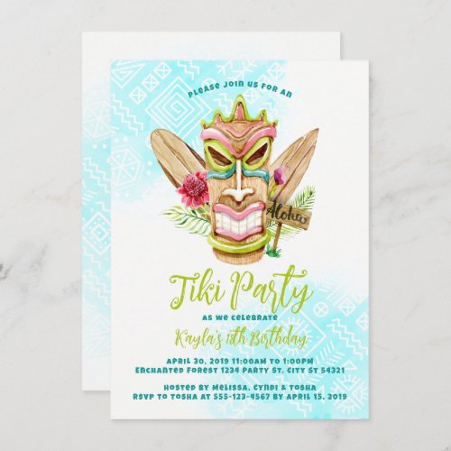 Tiki Party Invitations