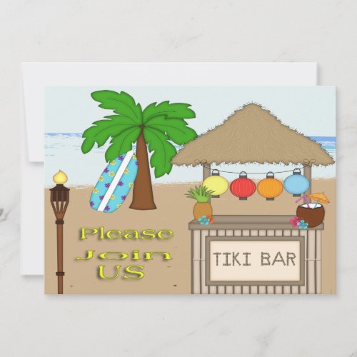 Tiki Party Invitations