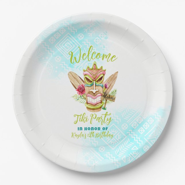 Tiki Party Paper Plates (Front)
