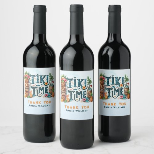 TIKI Party Personalized Custom Wine Label