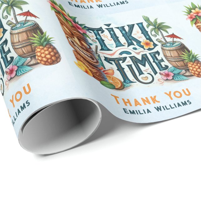 TIKI Party Personalized Custom Wrapping Paper (Roll Corner)