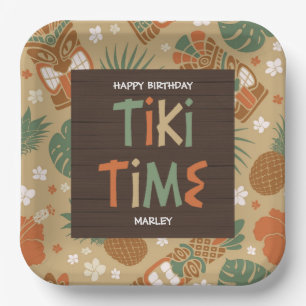 Tiki Party Tropical Luau Birthday Paper Plates