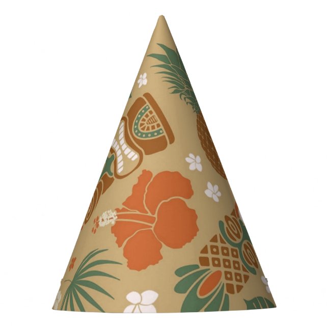 Tiki Party Tropical Luau Party Hat (Front)