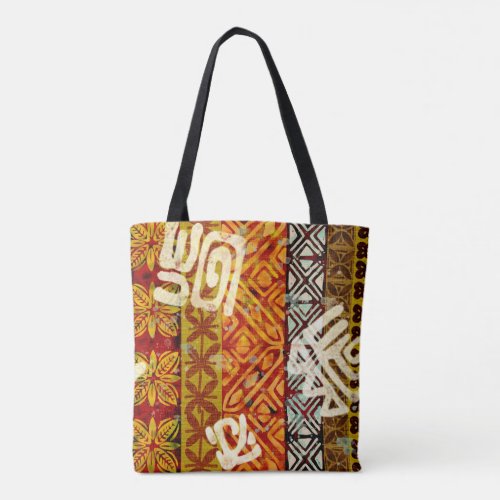 Tiki party vintage barkcloth Hawaiian print Tote Bag