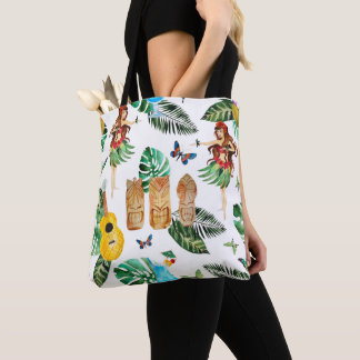 Tiki Party Watercolor Tote Bag