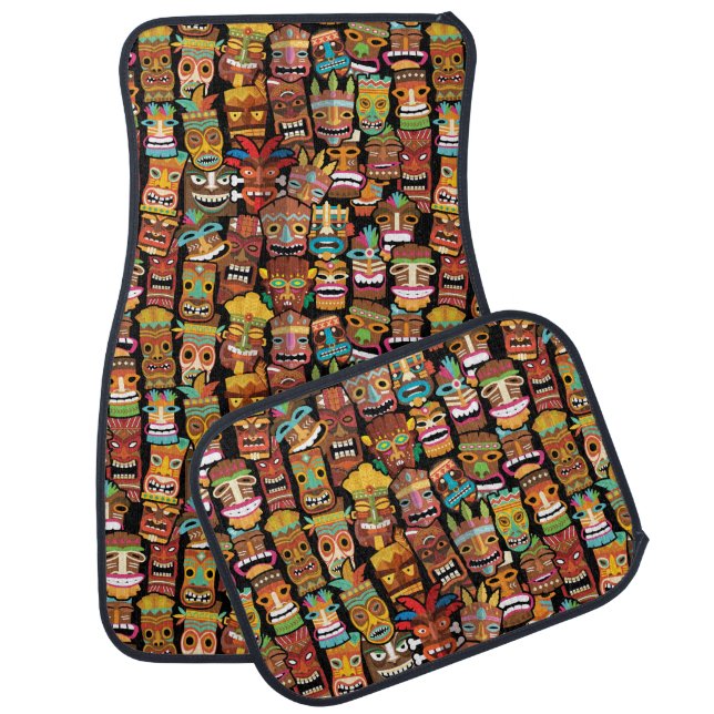 TIKI Pattern 4 Car Floor Mat (Set)