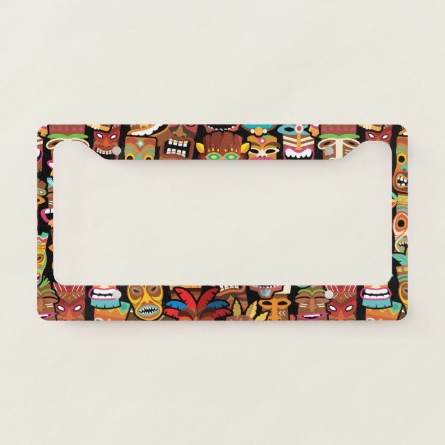 TIKI Pattern 4 License Plate Frame (Front)