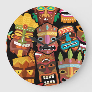 TIKI Pattern 5 Large Clock