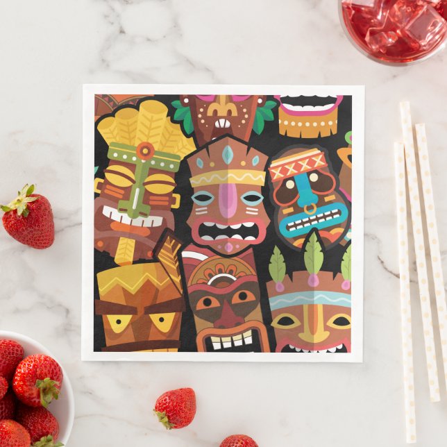 TIKI Pattern 5 Paper Dinner Napkins (Insitu)