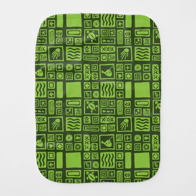 Tiki Pattern Burp Cloth (Front)