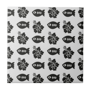 Tiki Pattern Ceramic Tile