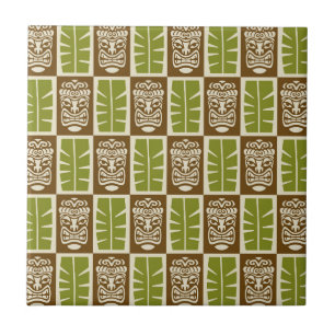 Tiki Pattern Ceramic Tile