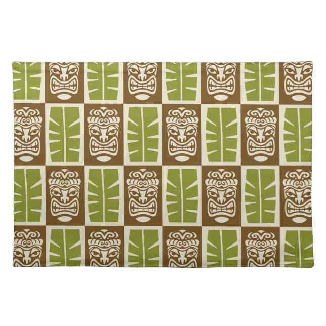 Tiki Pattern Cloth Placemat (Front)