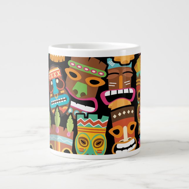 Tiki Pattern Giant Coffee Mug (Front)