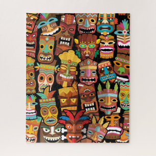 Tiki Pattern Jigsaw Puzzle