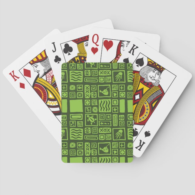 Tiki Pattern Poker Cards (Back)