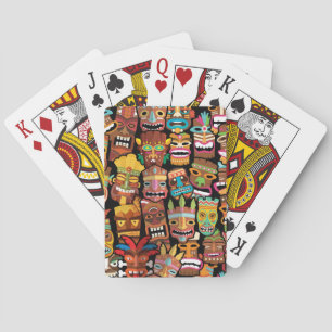 Tiki Pattern Poker Cards