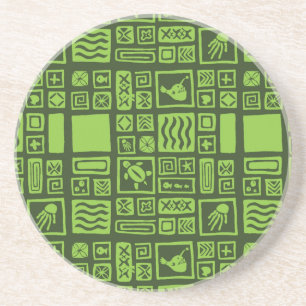 Tiki Pattern Sandstone Coaster