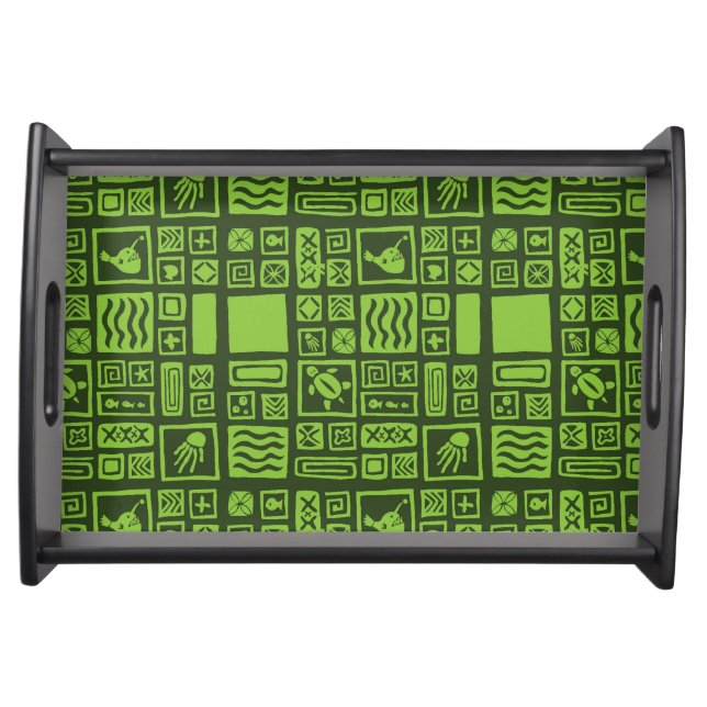 Tiki Pattern Serving Tray (Front)
