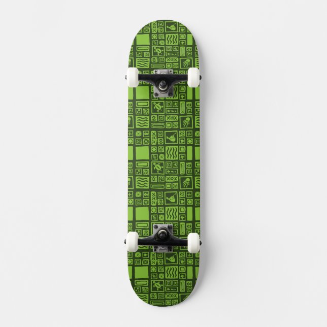 Tiki Pattern Skateboard Deck (Front)