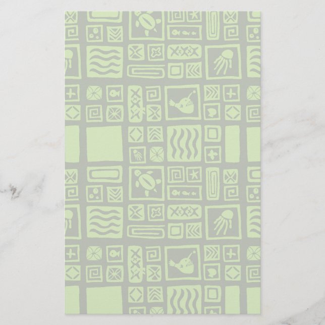 Tiki Pattern Stationery (Front)