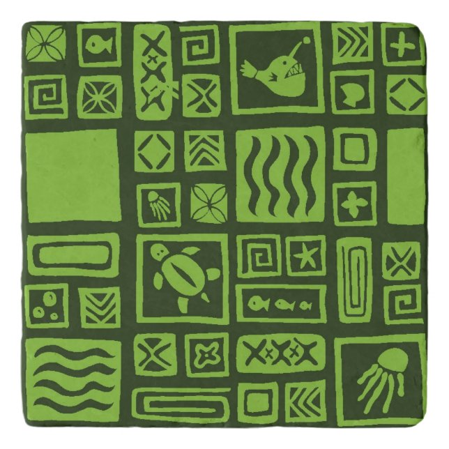 Tiki Pattern Trivet (Front)