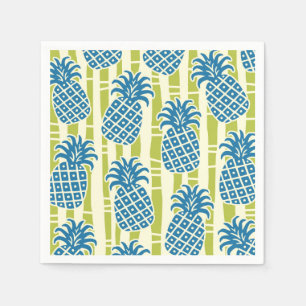 Tiki Pineapple Bamboo Stripes Pattern Napkins