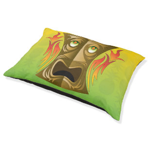 Tiki Pineapple Pattern Pet Bed