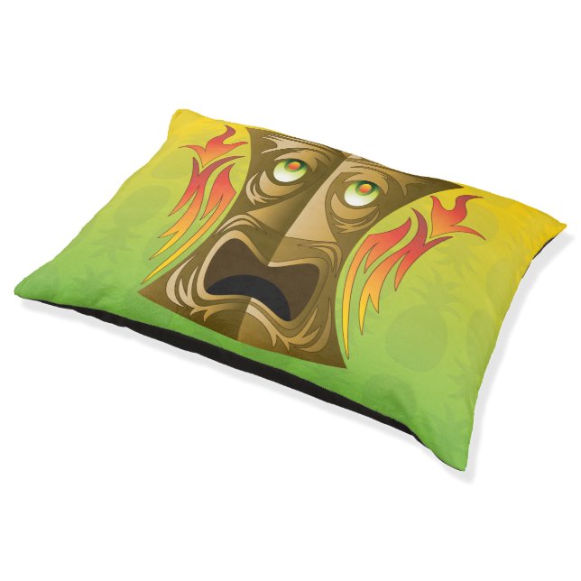 Tiki Pineapple Pattern Pet Bed (Angled)