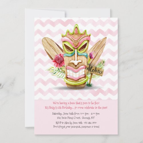 Tiki Pink Invitation