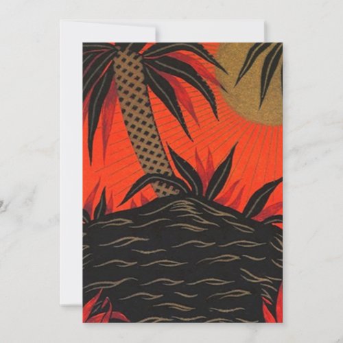 Tiki Polynesian Tropical Nights Luau Invitation