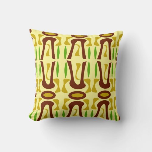 Tiki Rainforest Pattern Throw Pillow