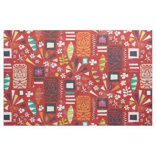 tiki red fabric