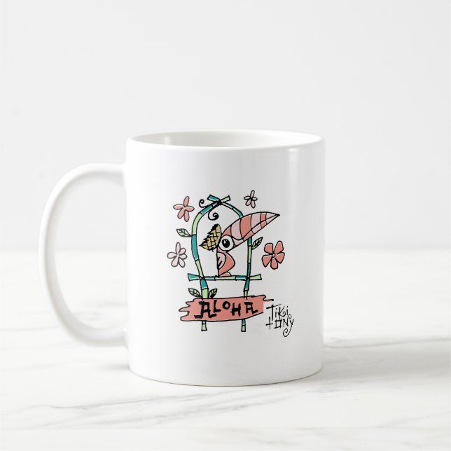 Tiki Room Birds on a Perch by Tiki tOny Coffee Mug (Left)