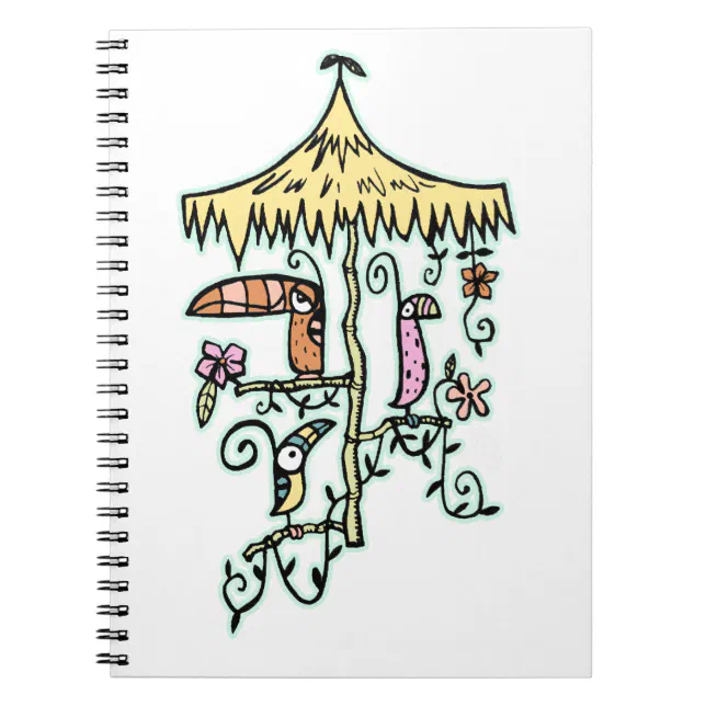 Tiki Notebook Tiki Room Birds on a Perch by Tiki tOny Notebook | Zazzle