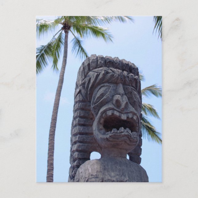 Tiki Statue in Kona, Hawaii - Postcard (Front)