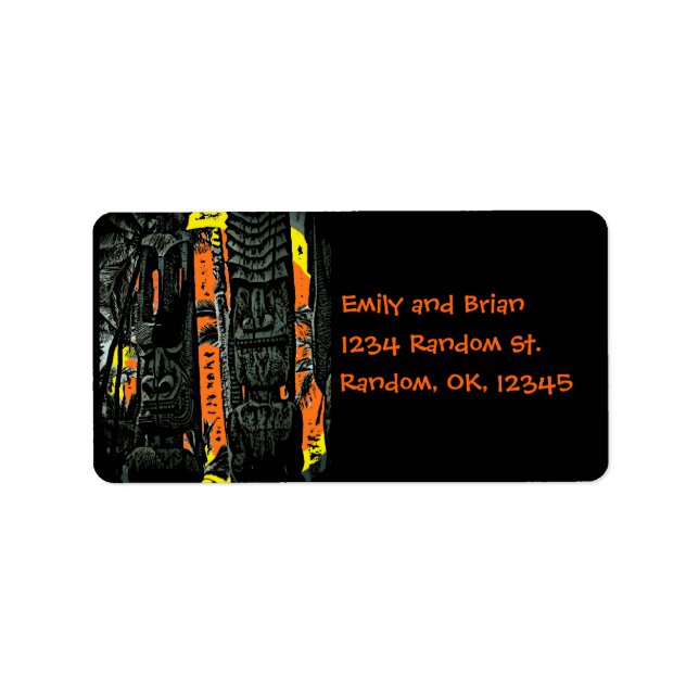 Tiki statue sunrise address labels (Front)