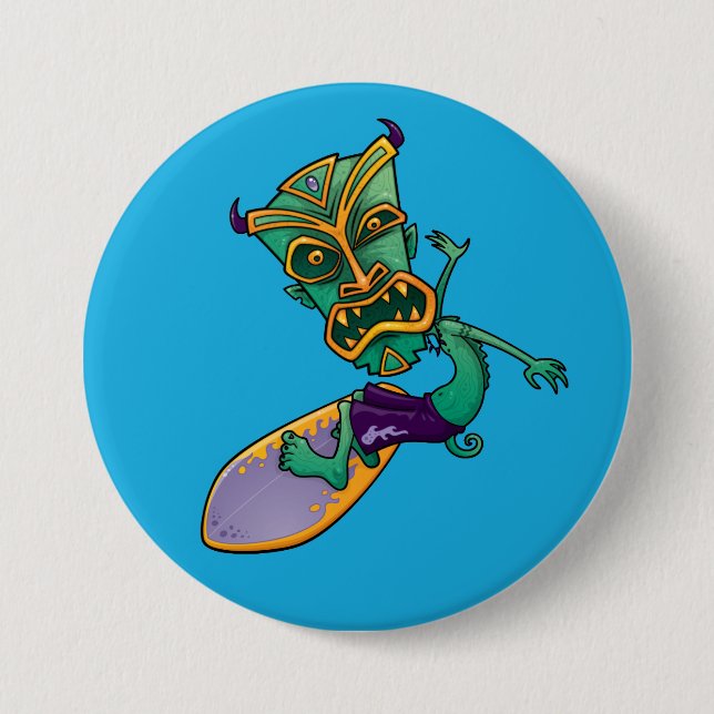 Tiki Surfer Button (Front)