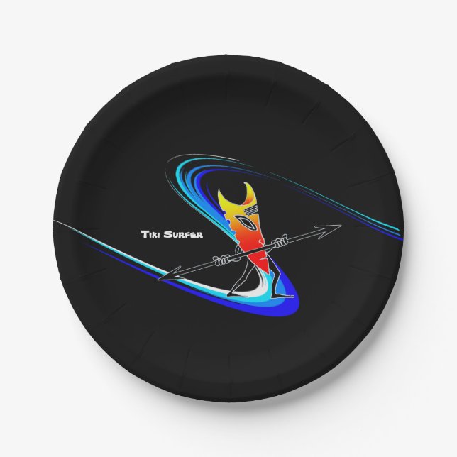 Tiki Surfer Paper Plates (Front)