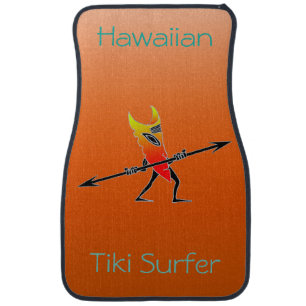 Tiki Surfer Red And Yellow Car Floor Mat