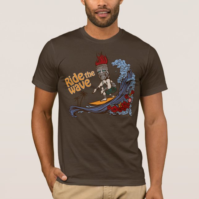 Tiki Surfer: Ride the Wave T-Shirt (Front)