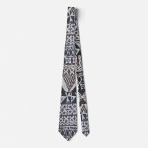 Tiki tapa cloth necktie