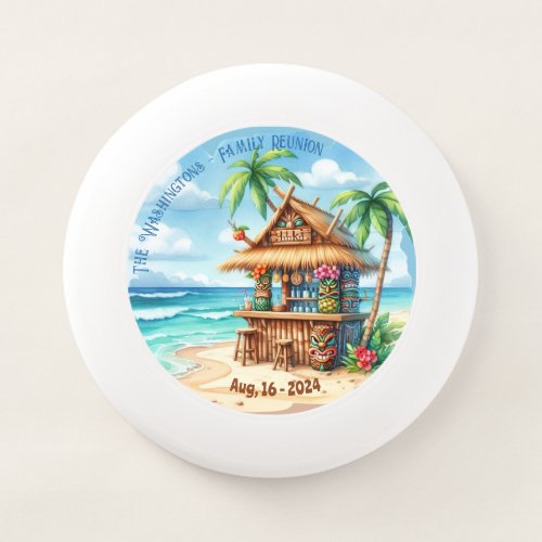 Tiki theme vacation style custom text Wham_O frisbee