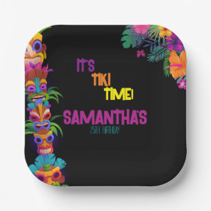 Tiki Time Birthday Party Paper Plates