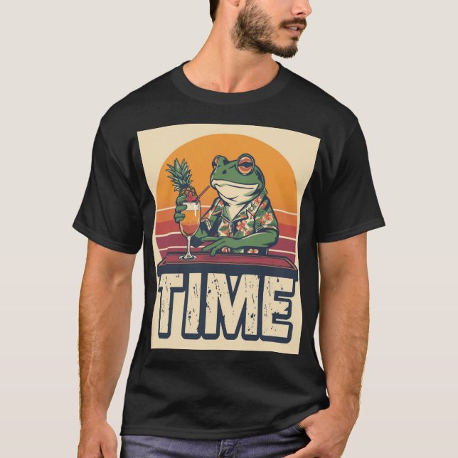 Tiki Time Frog Bartender Shirt (Front)