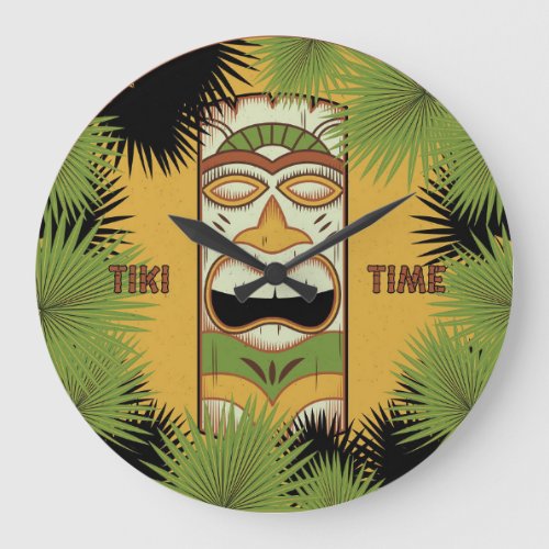 Tiki Time  Large Clock